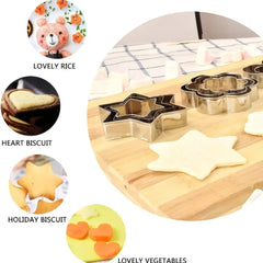 12pcs Stainless Steel Cookie Cutters Set. Heart/Star/Flower Shapes. Biscuit Pastry Molds For Baking, Food-Safe Metal Kitchen Tools For Holiday Treats & Lovely Vegetables, Baking Essentials