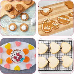 12pcs Stainless Steel Cookie Cutters Set. Heart/Star/Flower Shapes. Biscuit Pastry Molds For Baking, Food-Safe Metal Kitchen Tools For Holiday Treats & Lovely Vegetables, Baking Essentials