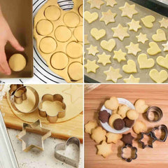 12pcs Stainless Steel Cookie Cutters Set. Heart/Star/Flower Shapes. Biscuit Pastry Molds For Baking, Food-Safe Metal Kitchen Tools For Holiday Treats & Lovely Vegetables, Baking Essentials