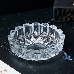 Ashtray Stylish and Elegant High-quality Round Glass Thick Perfect for Decorating Homes, Living Rooms, Offices, And Hotels. It Is a Unique Creative Decorative Accessory and Personalized Desktop Decoration Gift, The Best Choice For Gift Giving