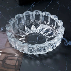 Ashtray Stylish and Elegant High-quality Round Glass Thick Perfect for Decorating Homes, Living Rooms, Offices, And Hotels. It Is a Unique Creative Decorative Accessory and Personalized Desktop Decoration Gift, The Best Choice For Gift Giving